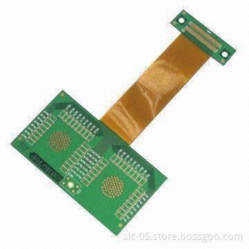 Rigid-flex PCBs, 4-layer PI + FR4, Surface Finish ENIG and 1.6mm Thickness/with 0.4mm Flex Thickness